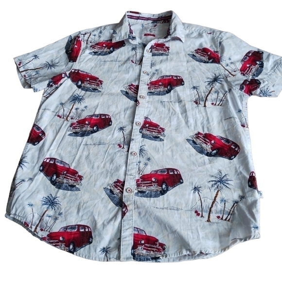Denim & Flower Slim Fit Tropical Vibe Button Down - Picture 2 of 8